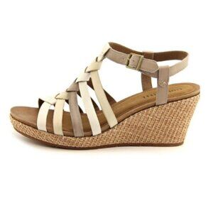 Cobb Hill by New Balance 3 1/4” Wedge Strappy Taupe, Beige, White Sandal